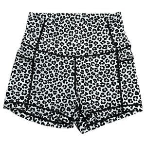 Ethos Leopard Print High Rise Athletic Workout Shorts Women’s M Pocket Yoga Gym